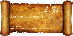 Lenhart Zsanett névjegykártya